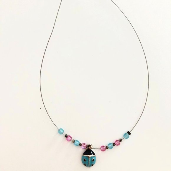 Blue Ladybug Necklace - Picture 1 of 4